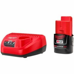 Cheap ✨ Milwaukee® 48-59-2420 M12 12-Volt Lithium-Ion Compact Battery Pack 2.0Ah & Charger Starter Kit 🧨